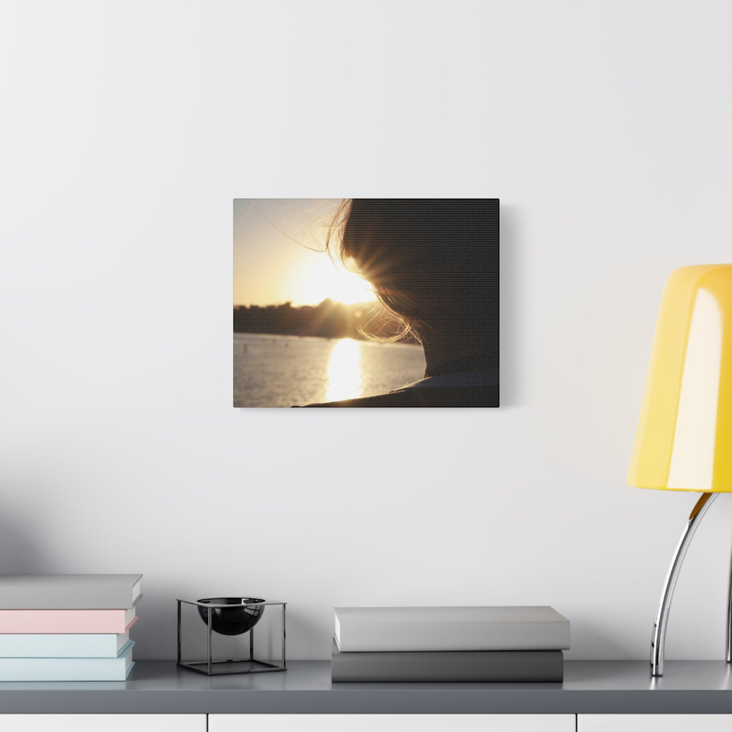 Canvas Print Women Silhouette Sunset Flare