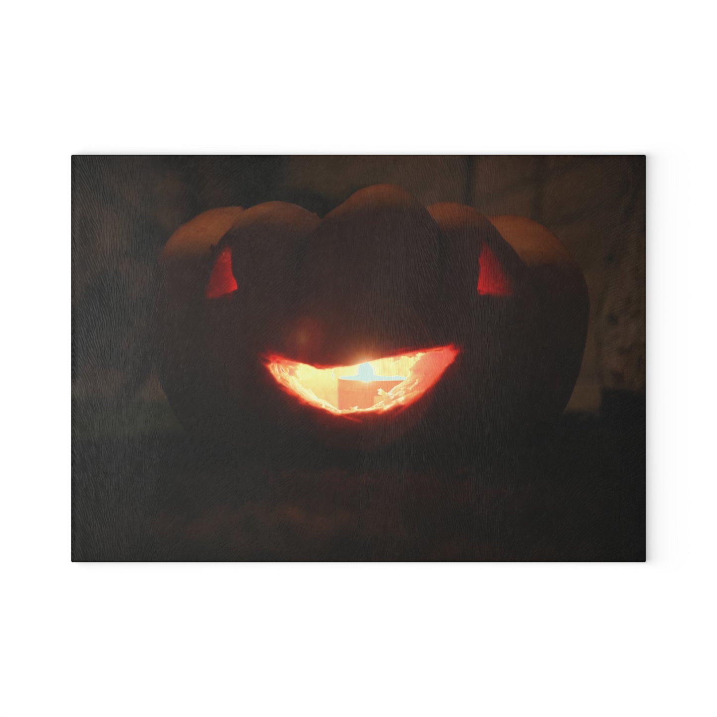 Joyous Jack-O-Lantern Glass Cutting Board
