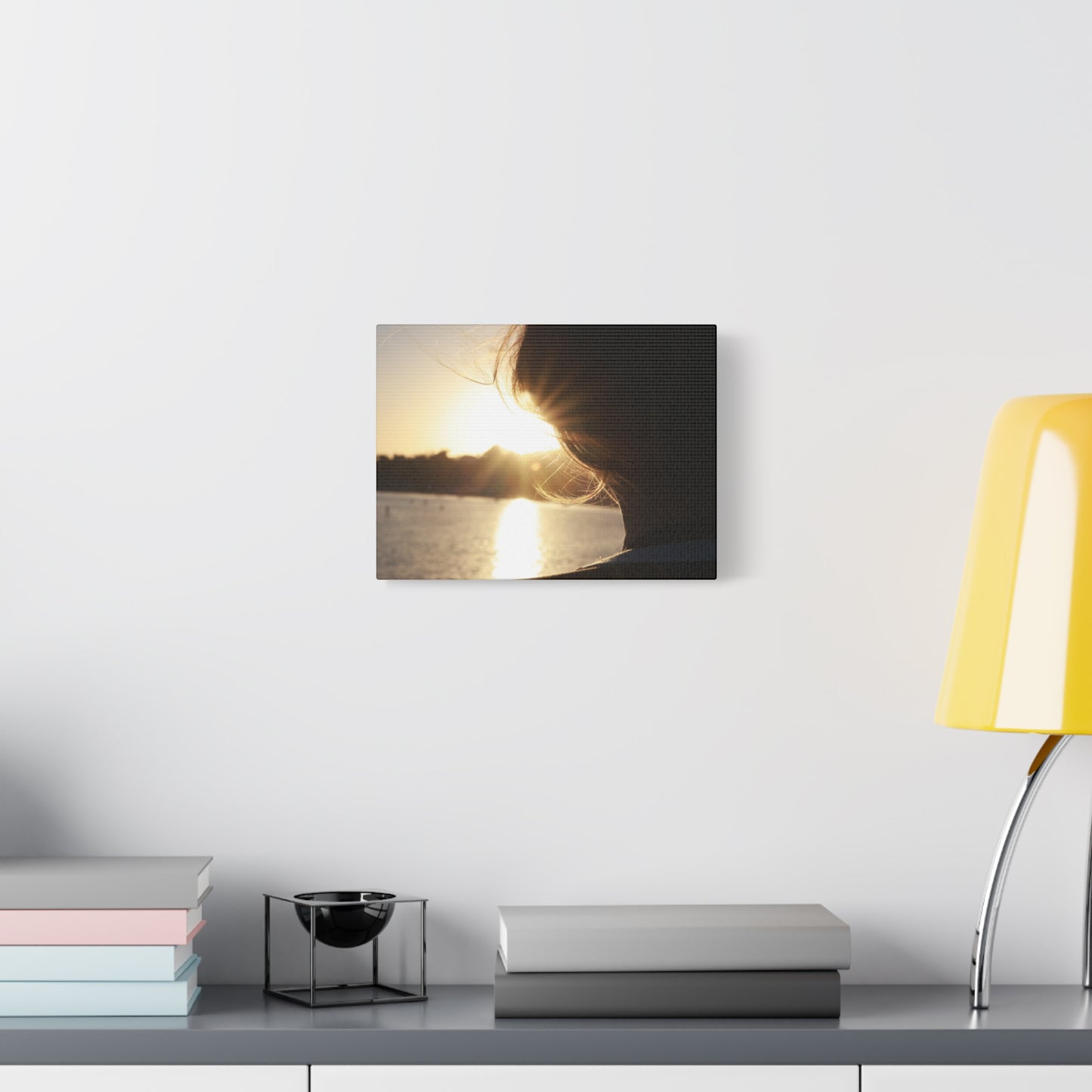 Canvas Print Women Silhouette Sunset Flare