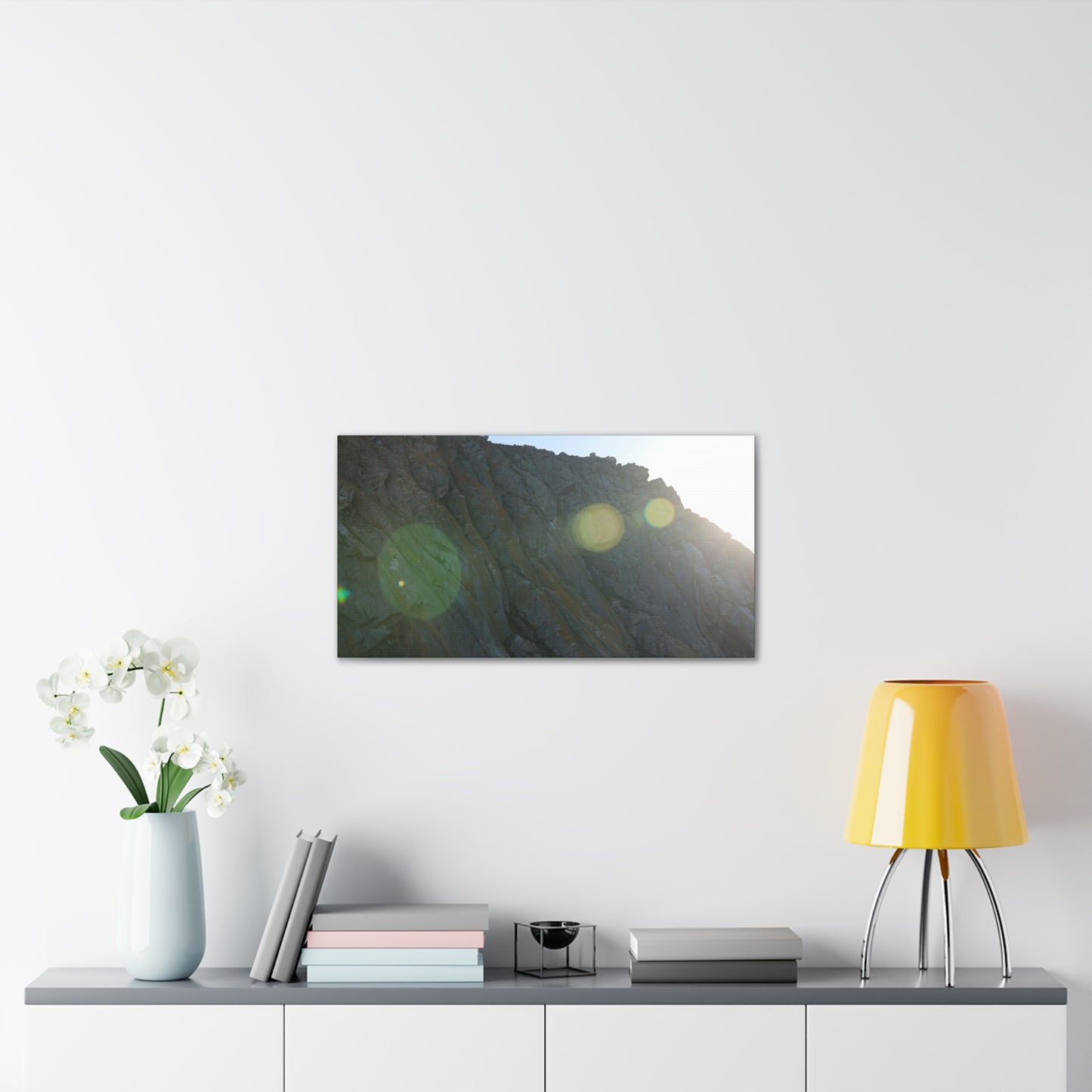 Morro Rock Sun Flare Wall Canvas