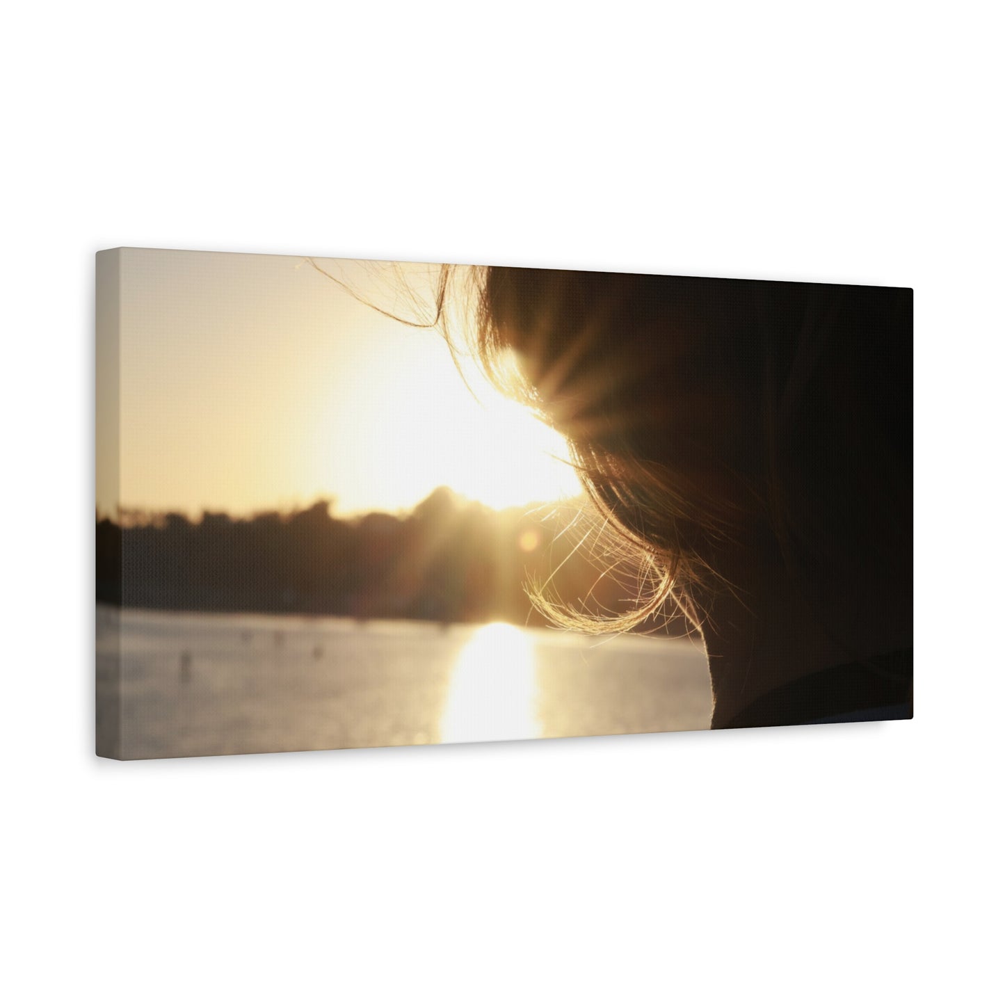 Canvas Print Women Silhouette Sunset Flare