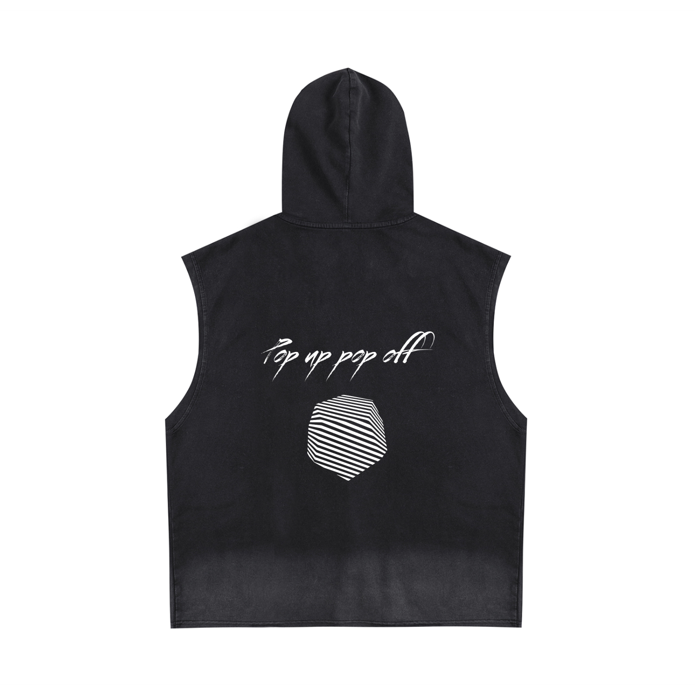 Pop Up Pop Off Vintage Washed Zip-Up Hooded Tank Top