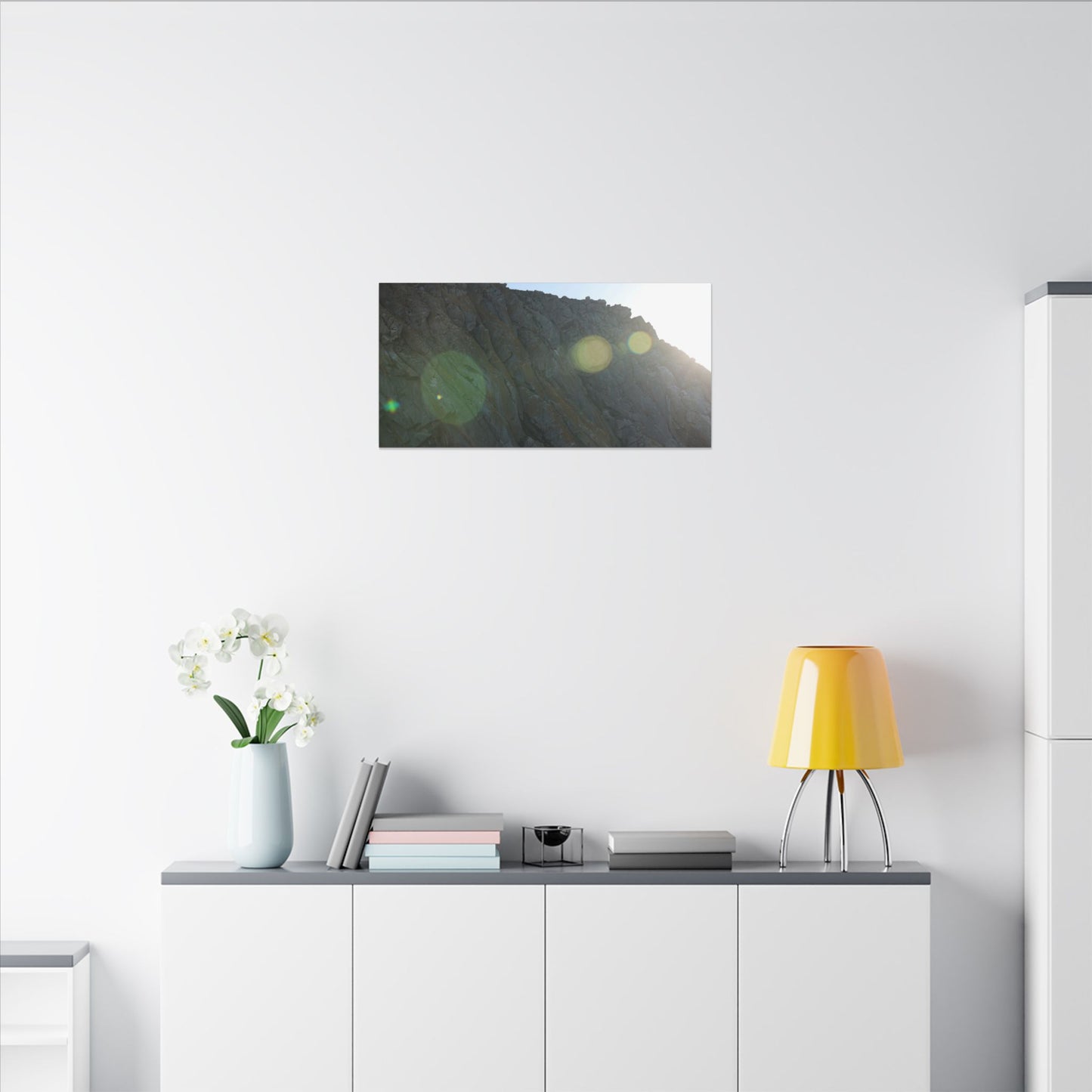 Morro Rock Sun Flare Wall Canvas