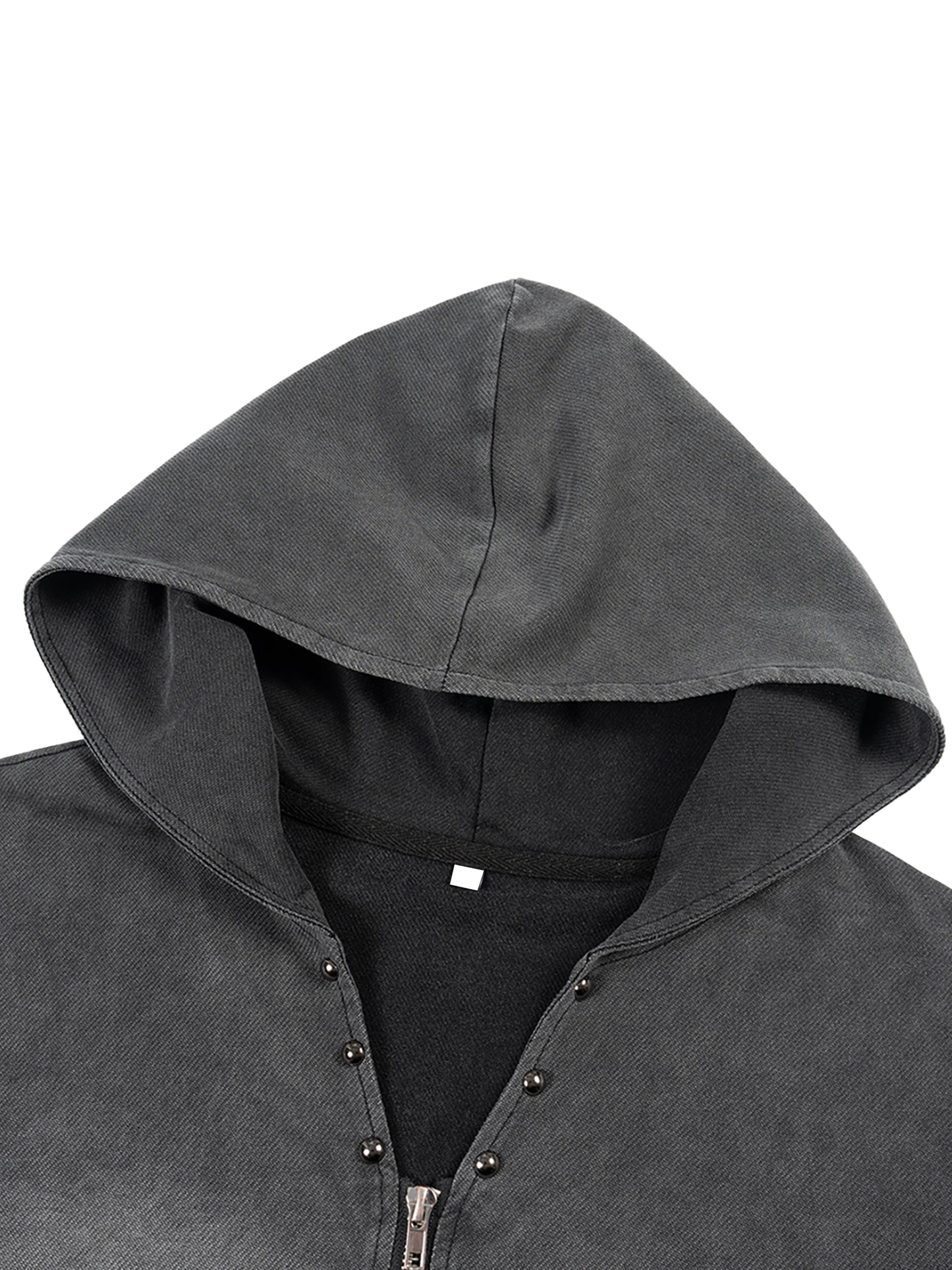 Pop Up Pop Off Vintage Washed Zip-Up Hooded Tank Top