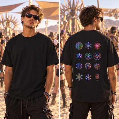 The Sacred 12 Geometry Cosmic Cotton T-Shirt