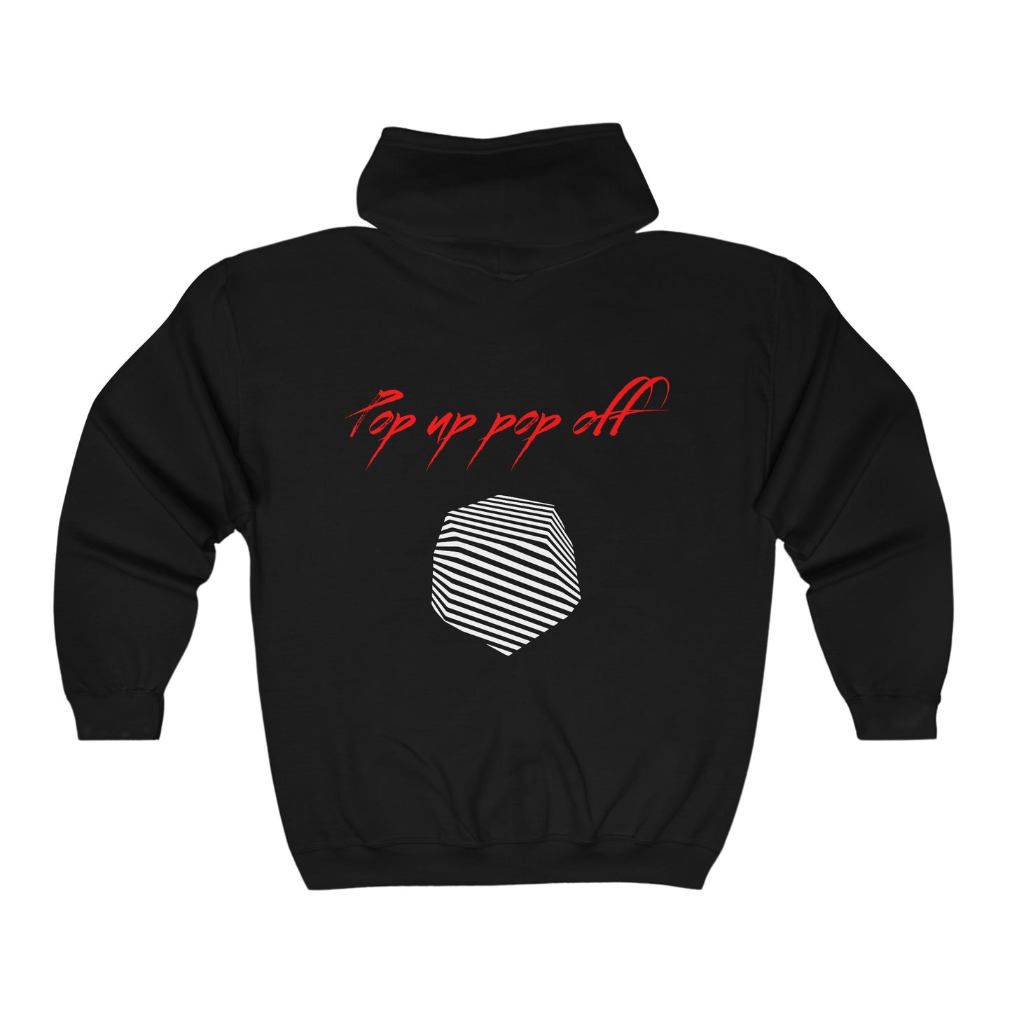 Pop Up Pop Off Signature Full Zip Hooded Sweatshirt - Red, White & Black