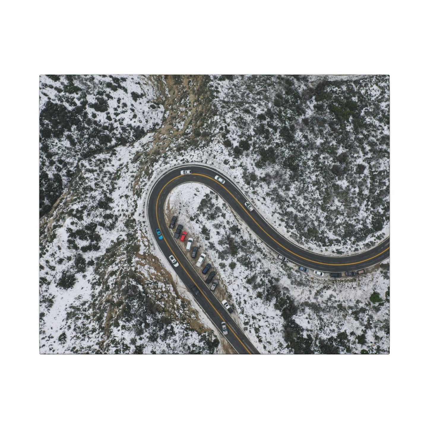 Mountain Winter Road Wall Art Canvas