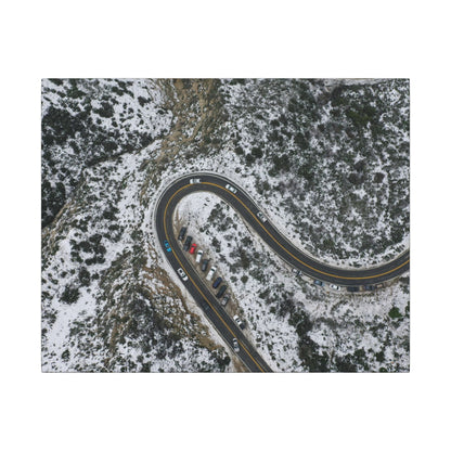 Mountain Winter Road Wall Art Canvas