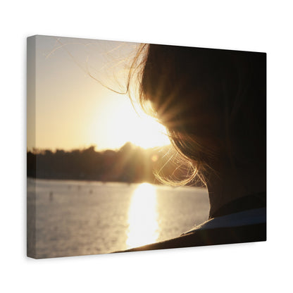 Women Silhouette Sunset Flare Wall Art Canvas