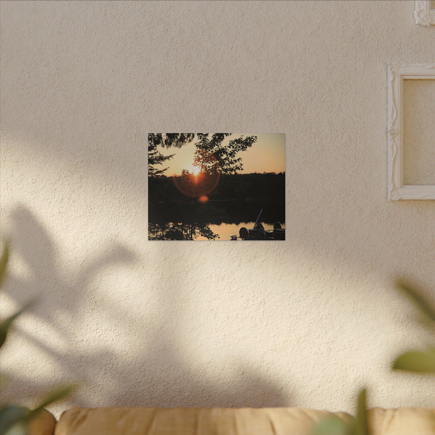 Northwoods Halo Cabin Lake Wall Art Canvas