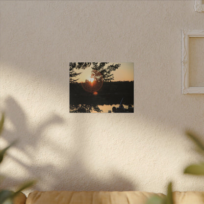 Northwoods Halo Cabin Lake Wall Art Canvas