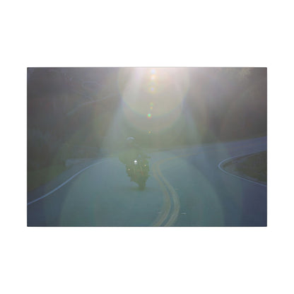 Sunlit Motorcycle Road Wall Art Canvas