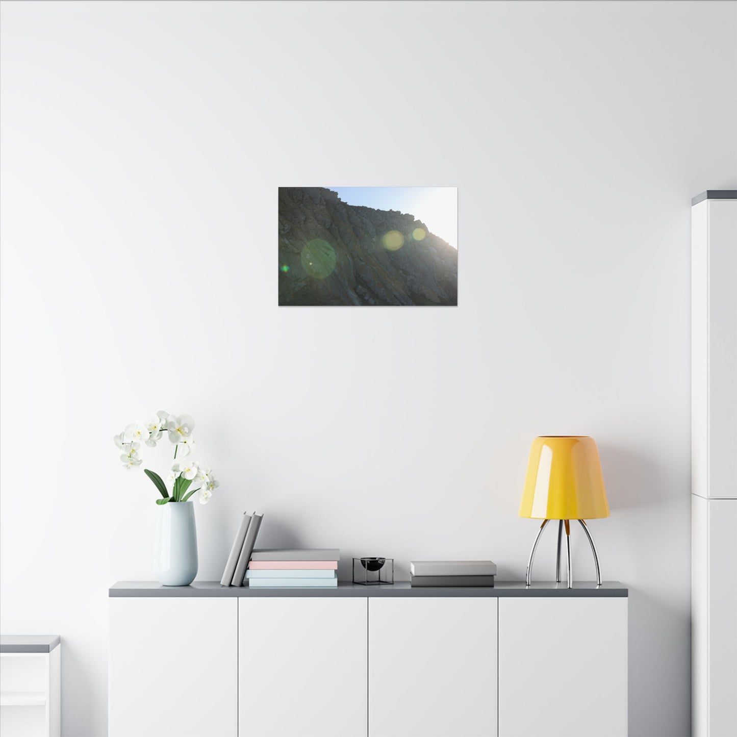 Morro Rock Sun Flare Wall Canvas