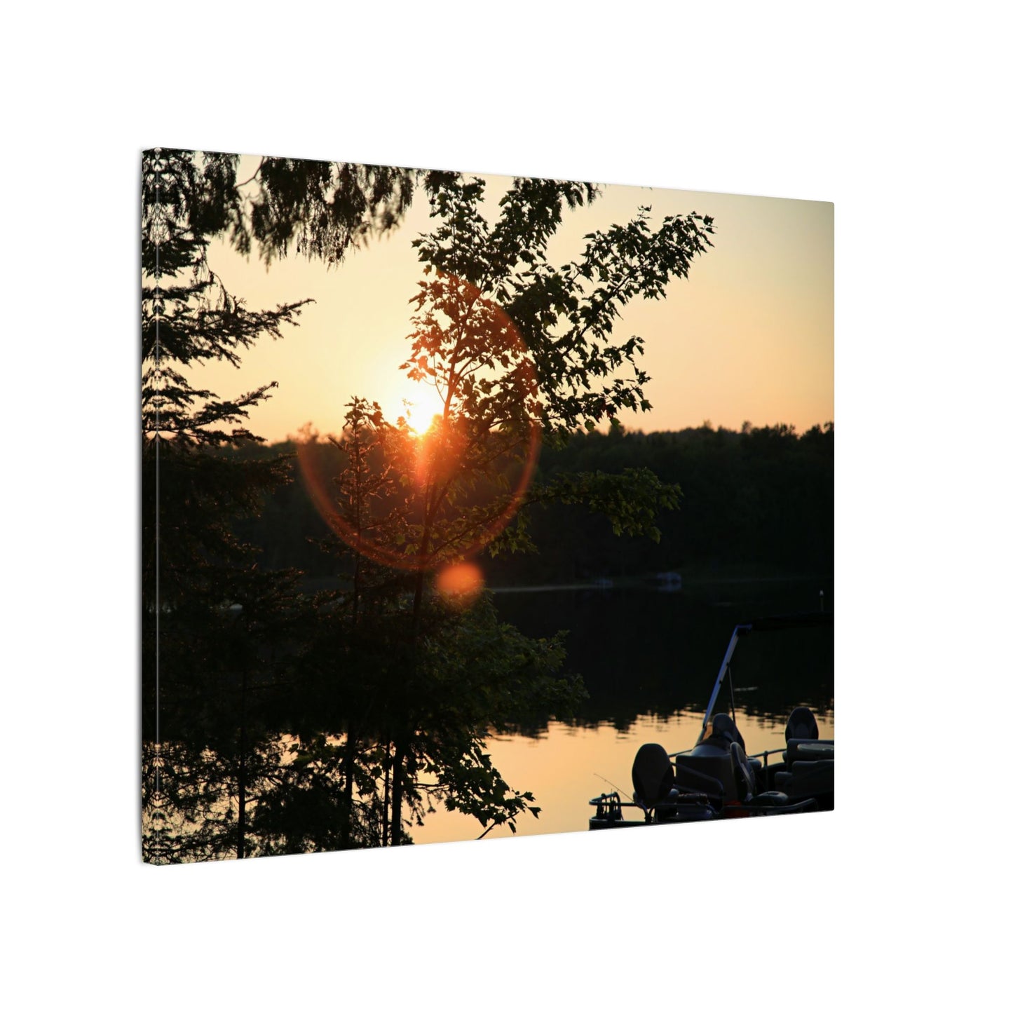 Northwoods Halo Cabin Lake Wall Art Canvas
