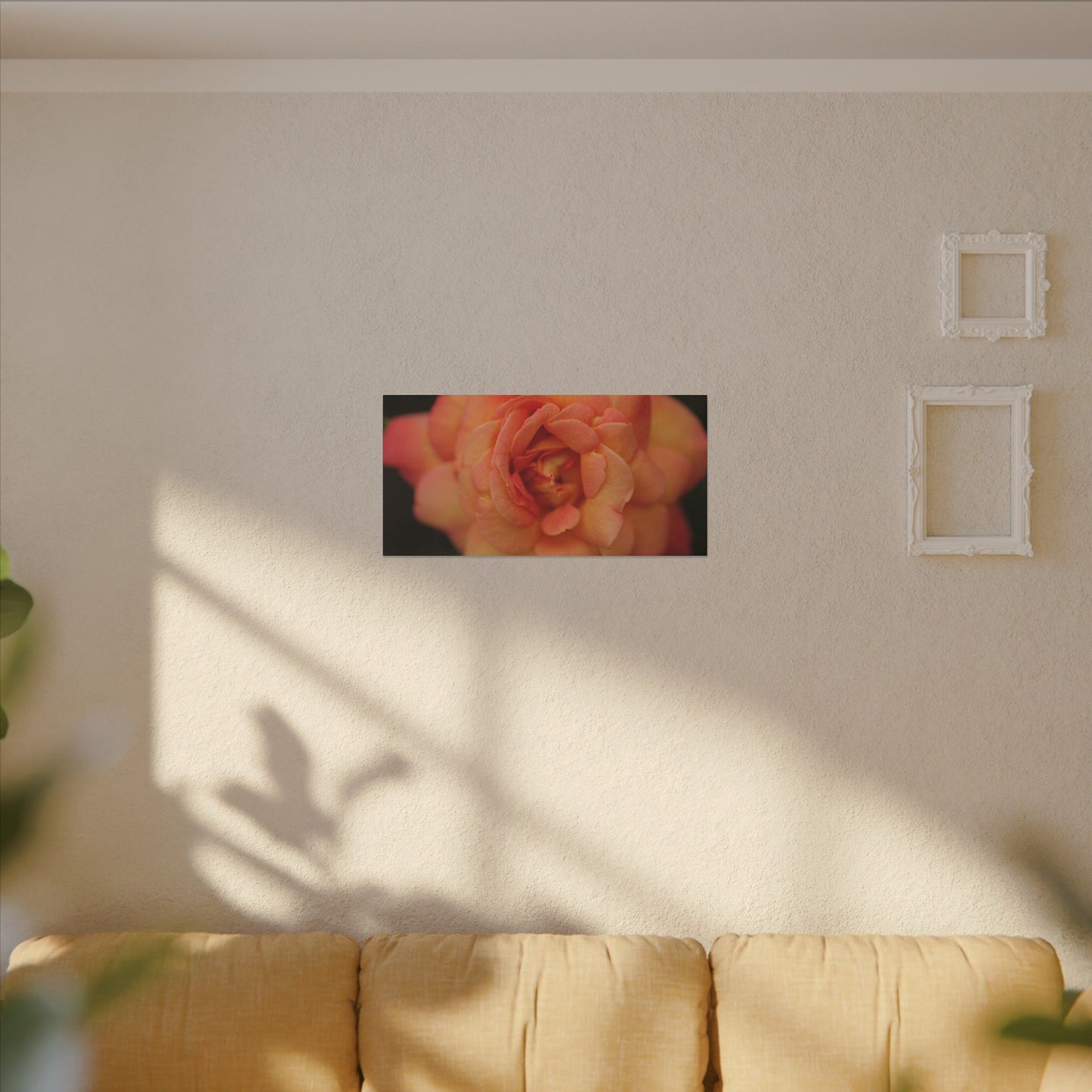 Sunset Sherbet Rose Wall Art Canvas