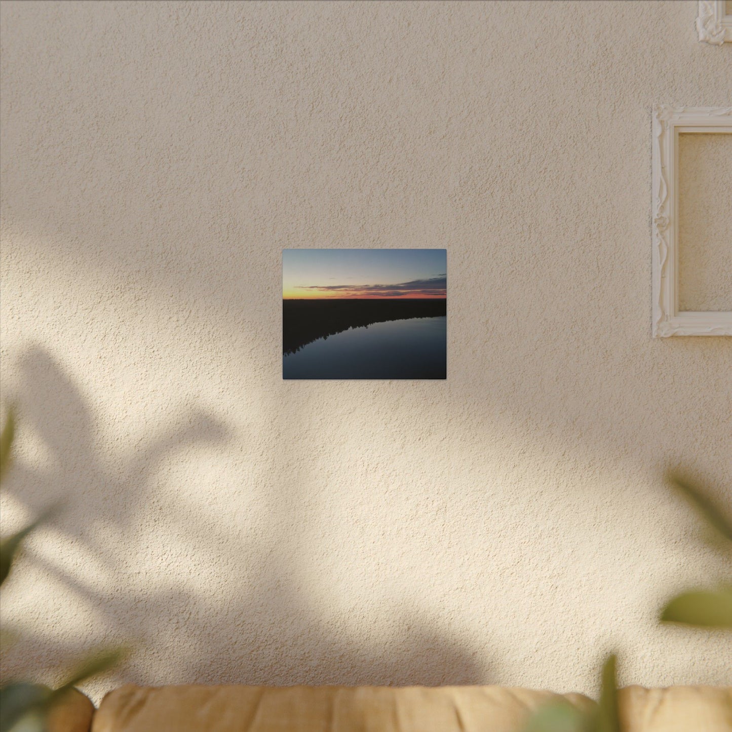 Willow Lake Sunset Ariel Wall Art Canvas