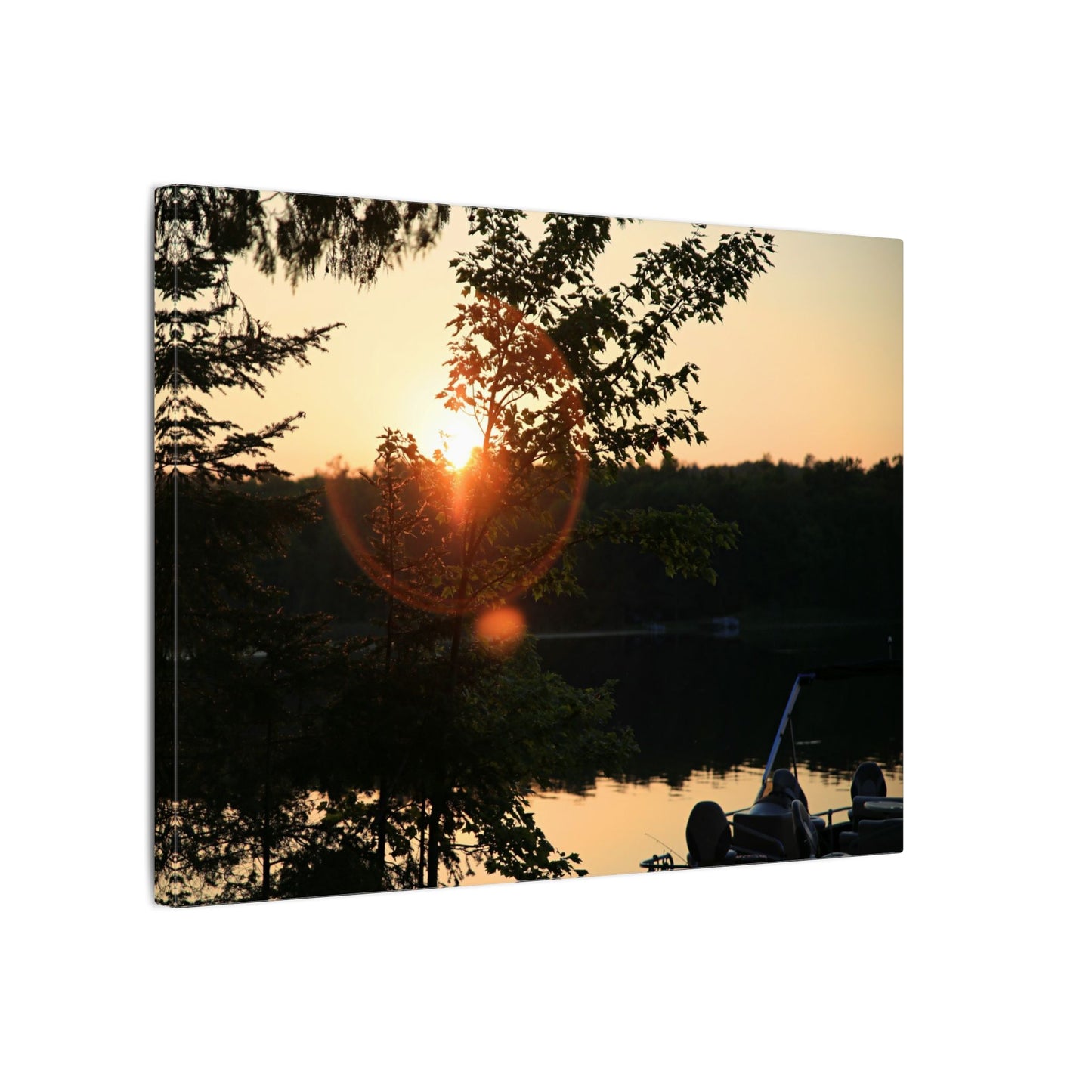 Northwoods Halo Cabin Lake Wall Art Canvas