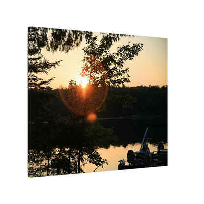 Northwoods Halo Cabin Lake Wall Art Canvas