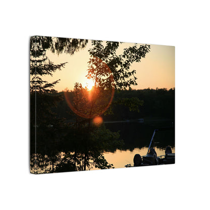 Northwoods Halo Cabin Lake Wall Art Canvas