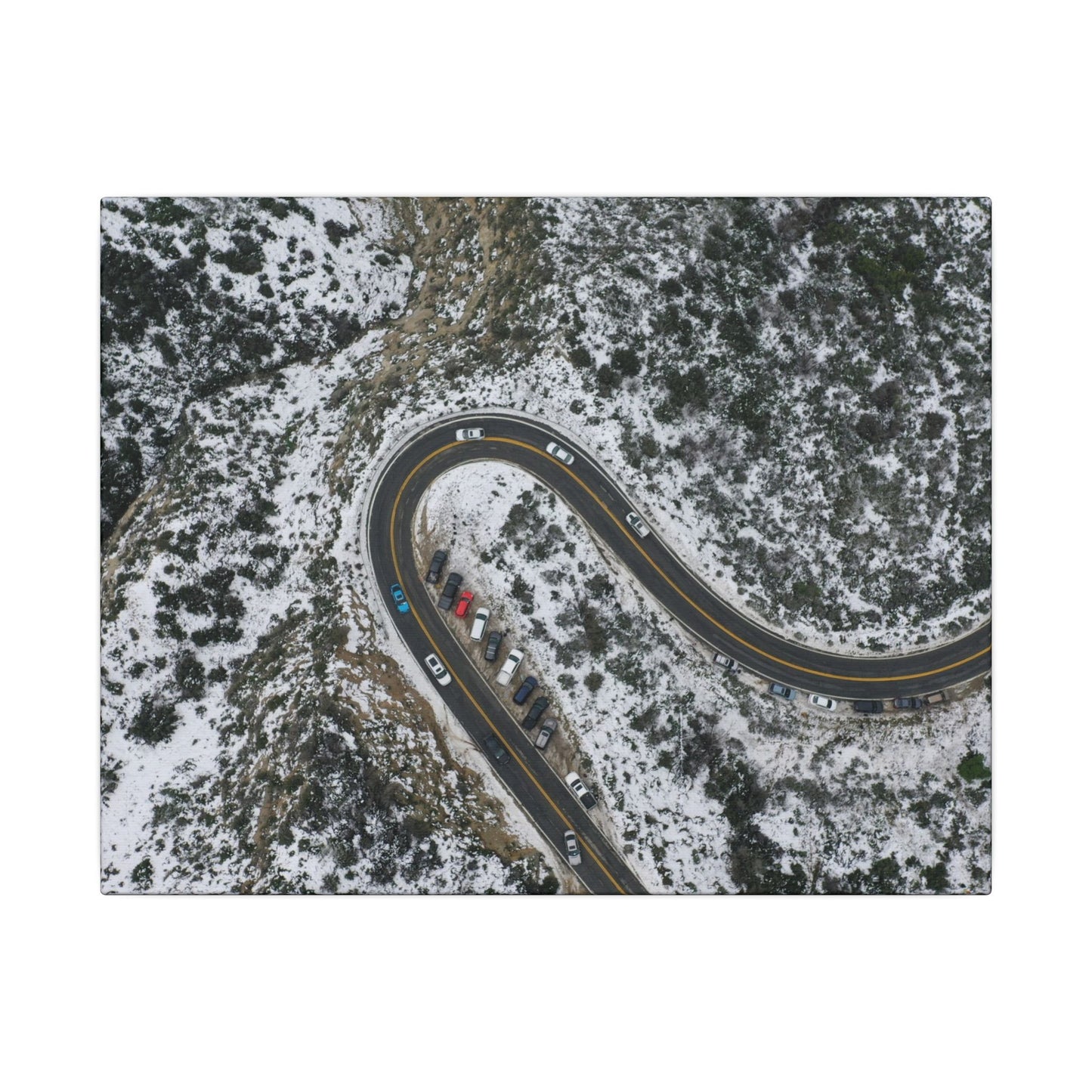 Mountain Winter Road Wall Art Canvas