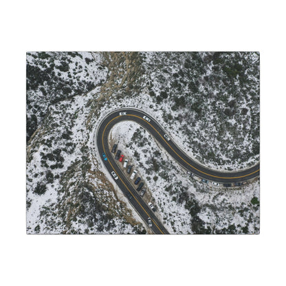 Mountain Winter Road Wall Art Canvas