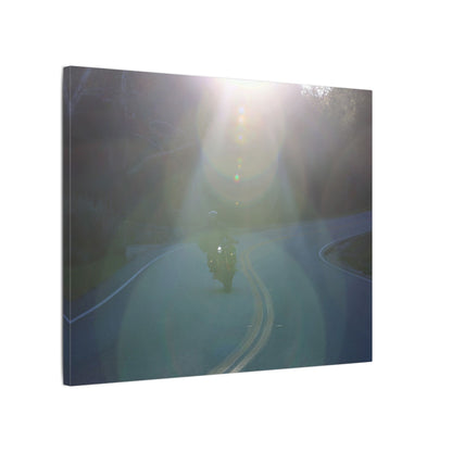 Sunlit Motorcycle Road Wall Art Canvas