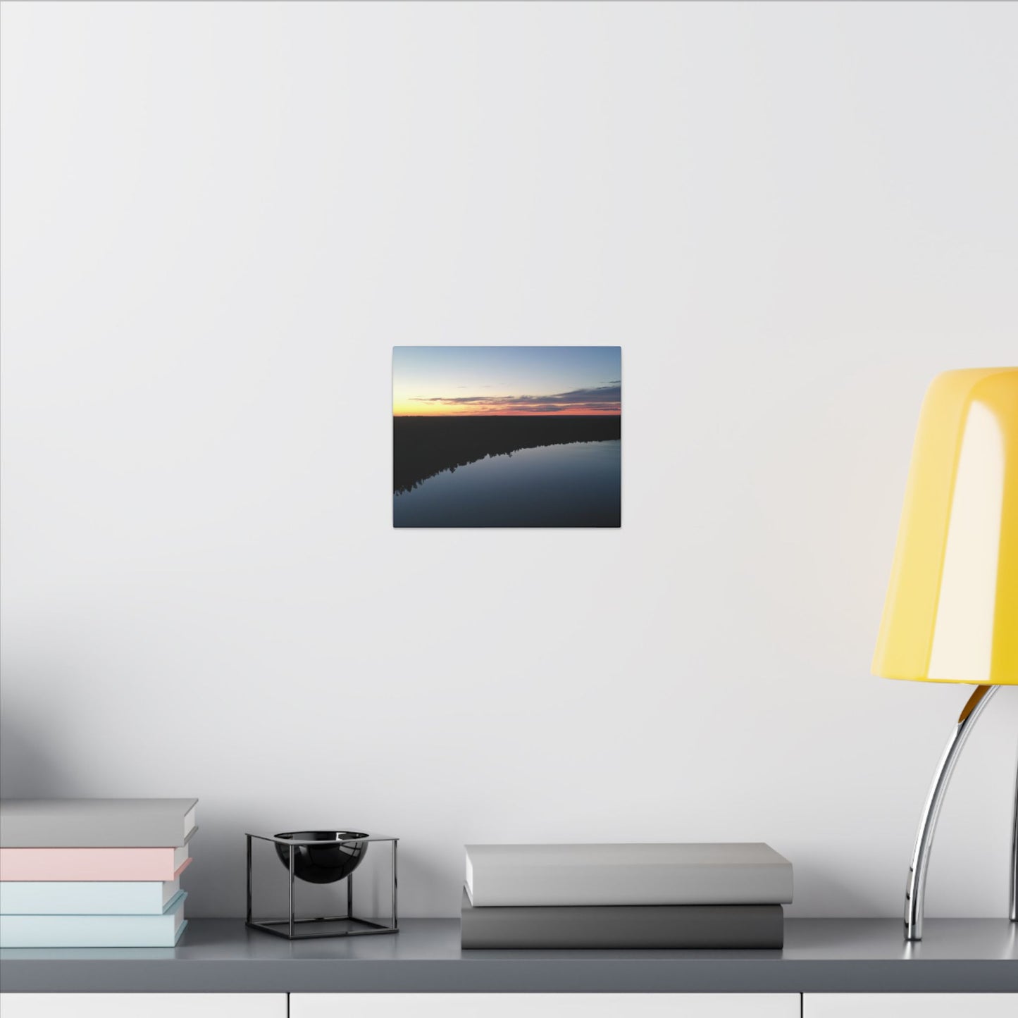 Willow Lake Sunset Ariel Wall Art Canvas