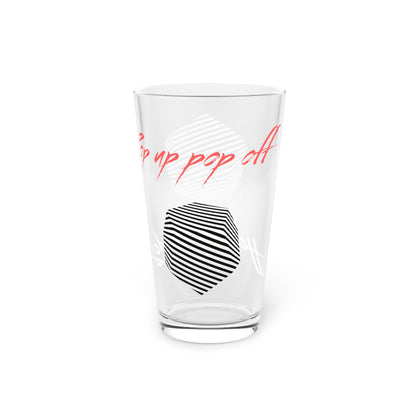 Pop Up Pop Off Pint Glass, 16oz