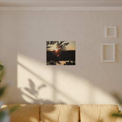 Northwoods Halo Cabin Lake Wall Art Canvas