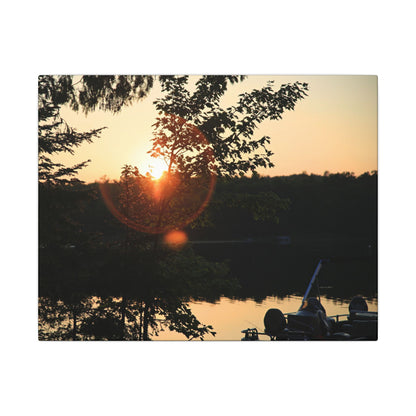 Northwoods Halo Cabin Lake Wall Art Canvas