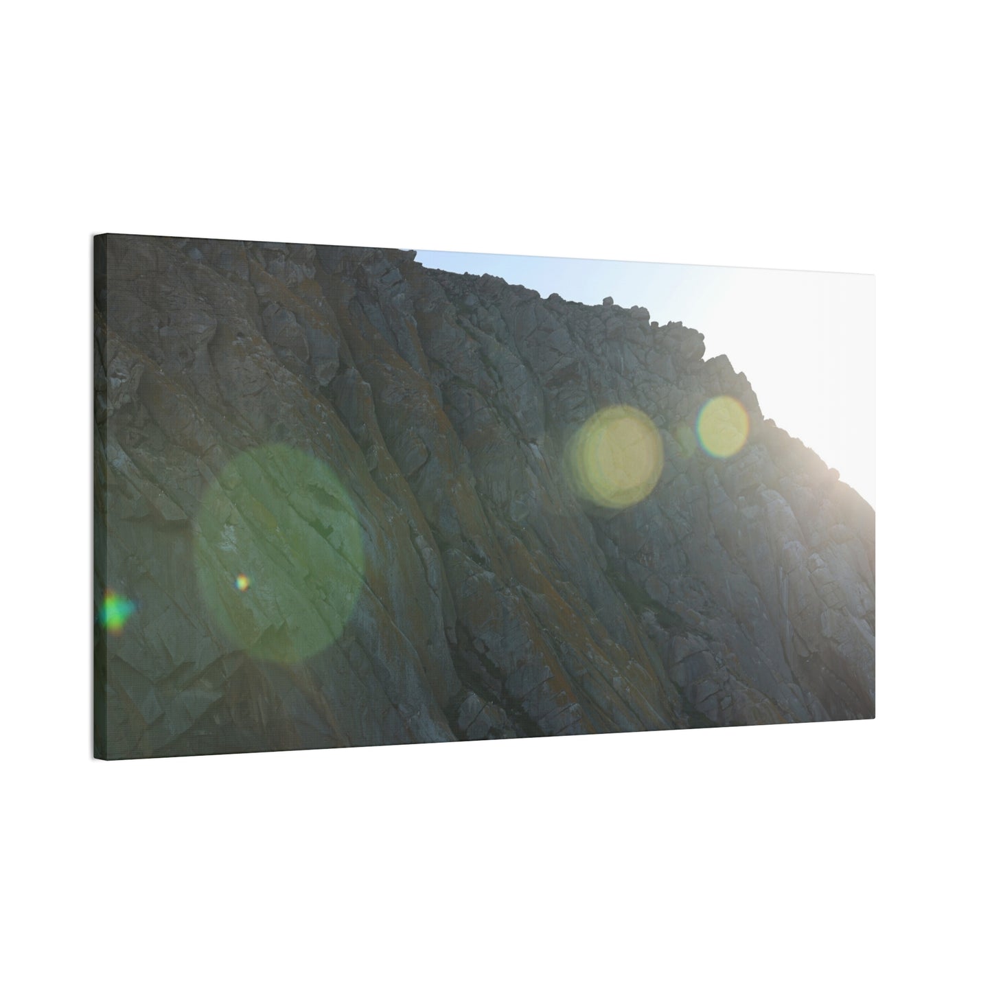 Morro Rock Sun Flare Wall Canvas