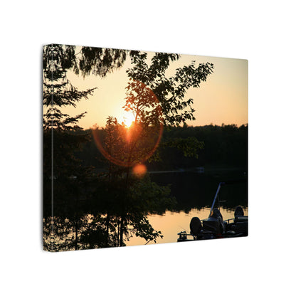 Northwoods Halo Cabin Lake Wall Art Canvas