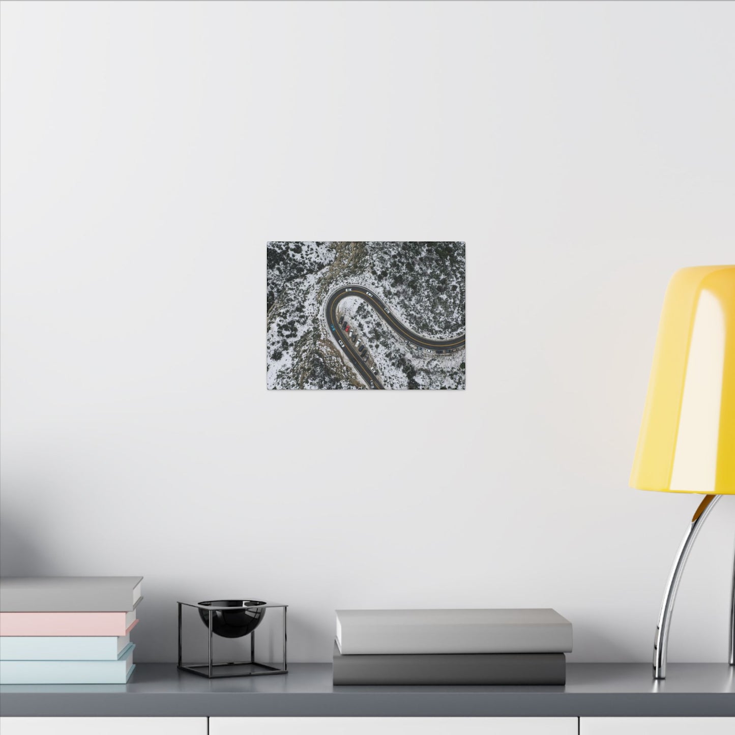 Mountain Winter Road Wall Art Canvas