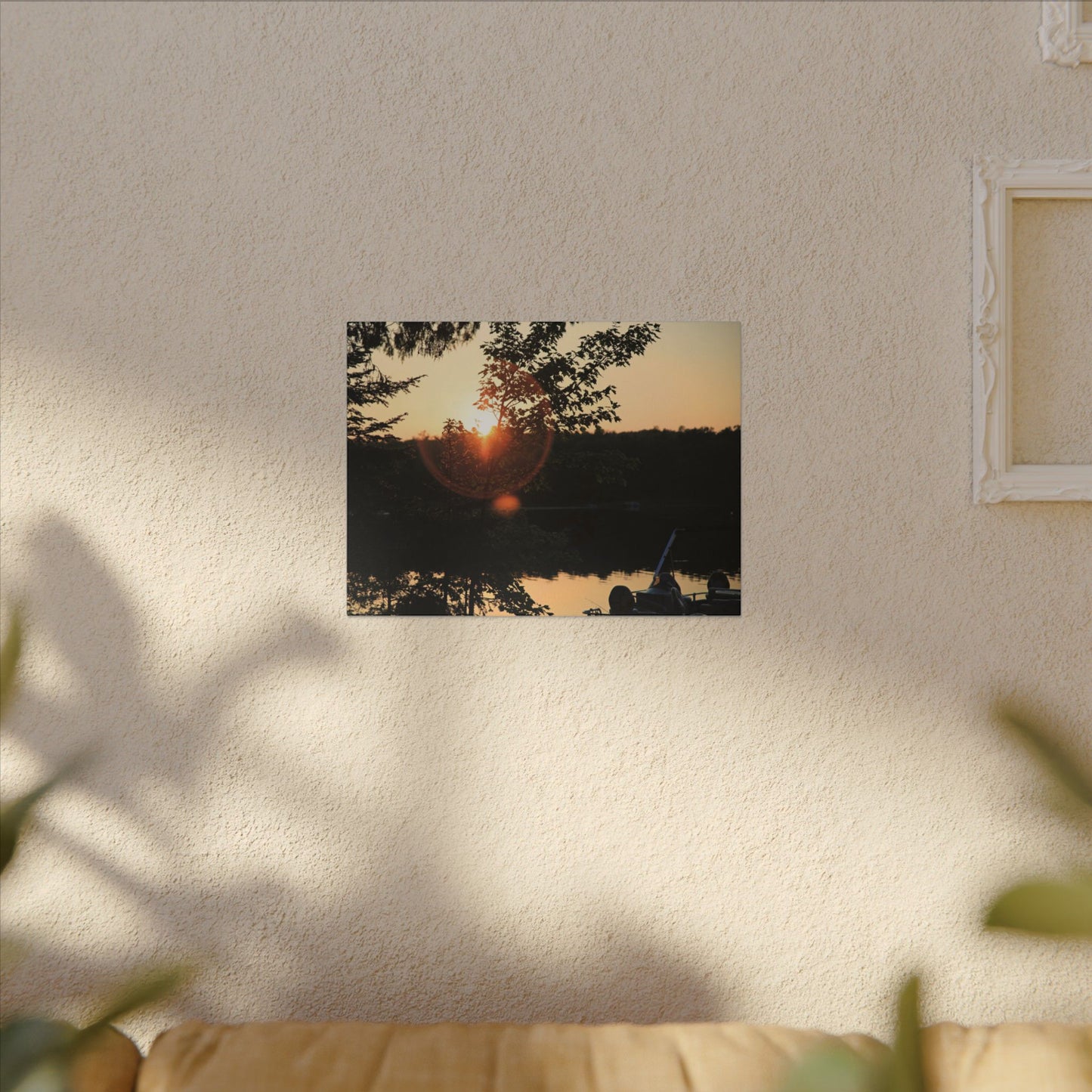 Northwoods Halo Cabin Lake Wall Art Canvas