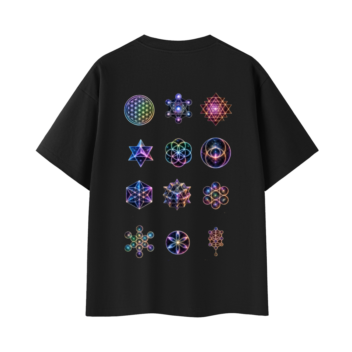 The Sacred 12 Geometry Cosmic Cotton T-Shirt