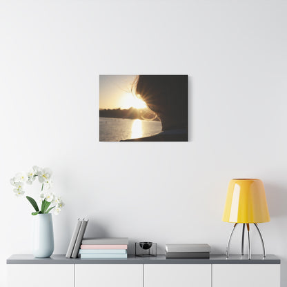 Women Silhouette Sunset Flare Wall Art Canvas