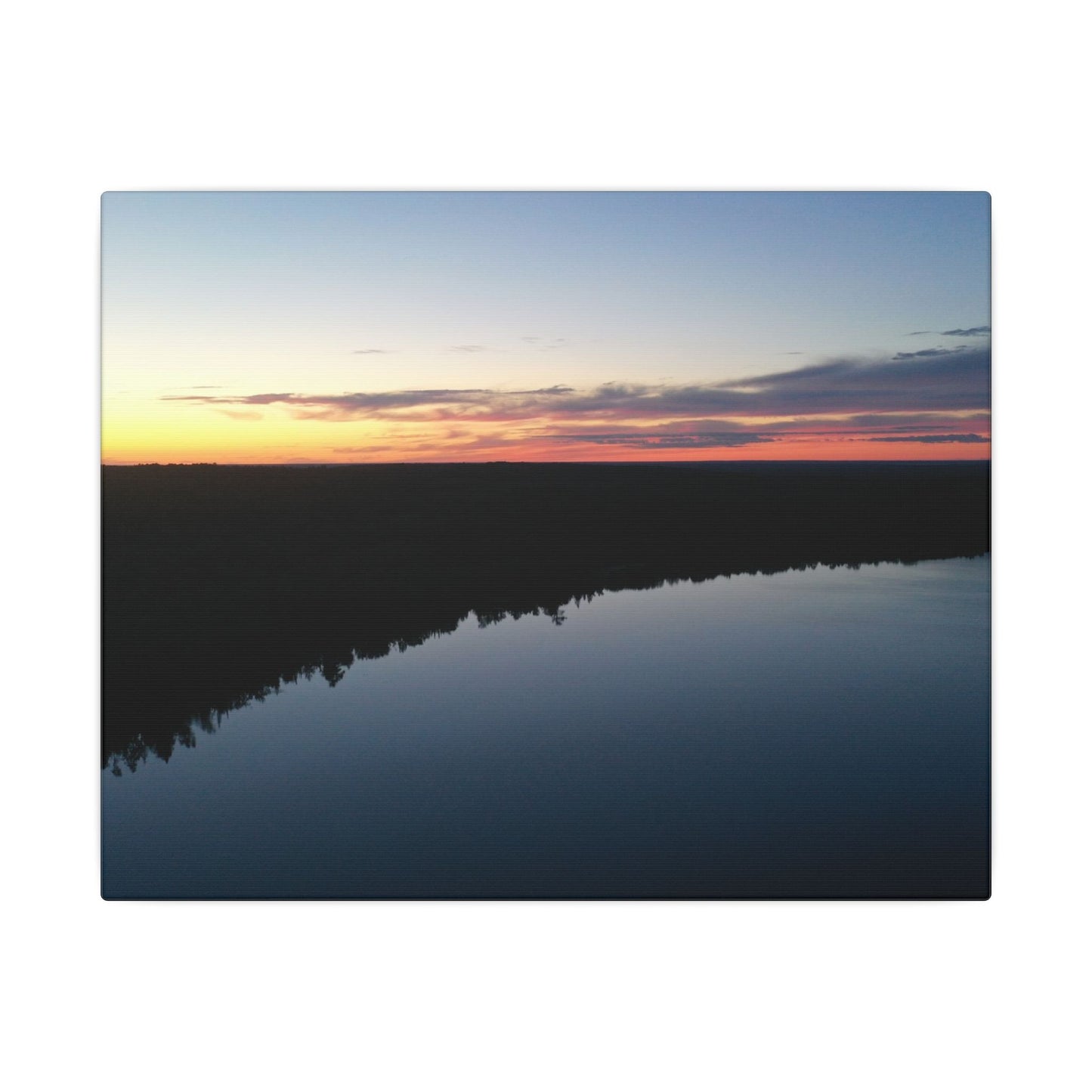 Willow Lake Sunset Ariel Wall Art Canvas