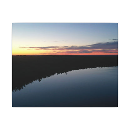 Willow Lake Sunset Ariel Wall Art Canvas