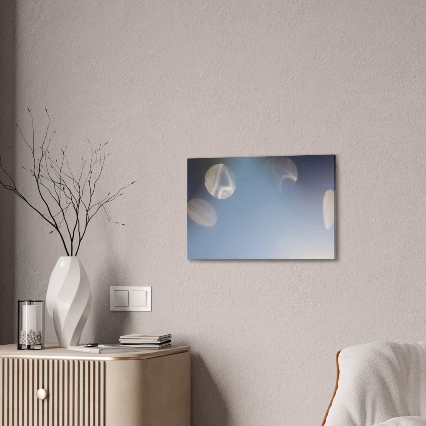 Galactic Orbs of Light Wall Art Canvas