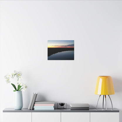 Willow Lake Sunset Ariel Wall Art Canvas