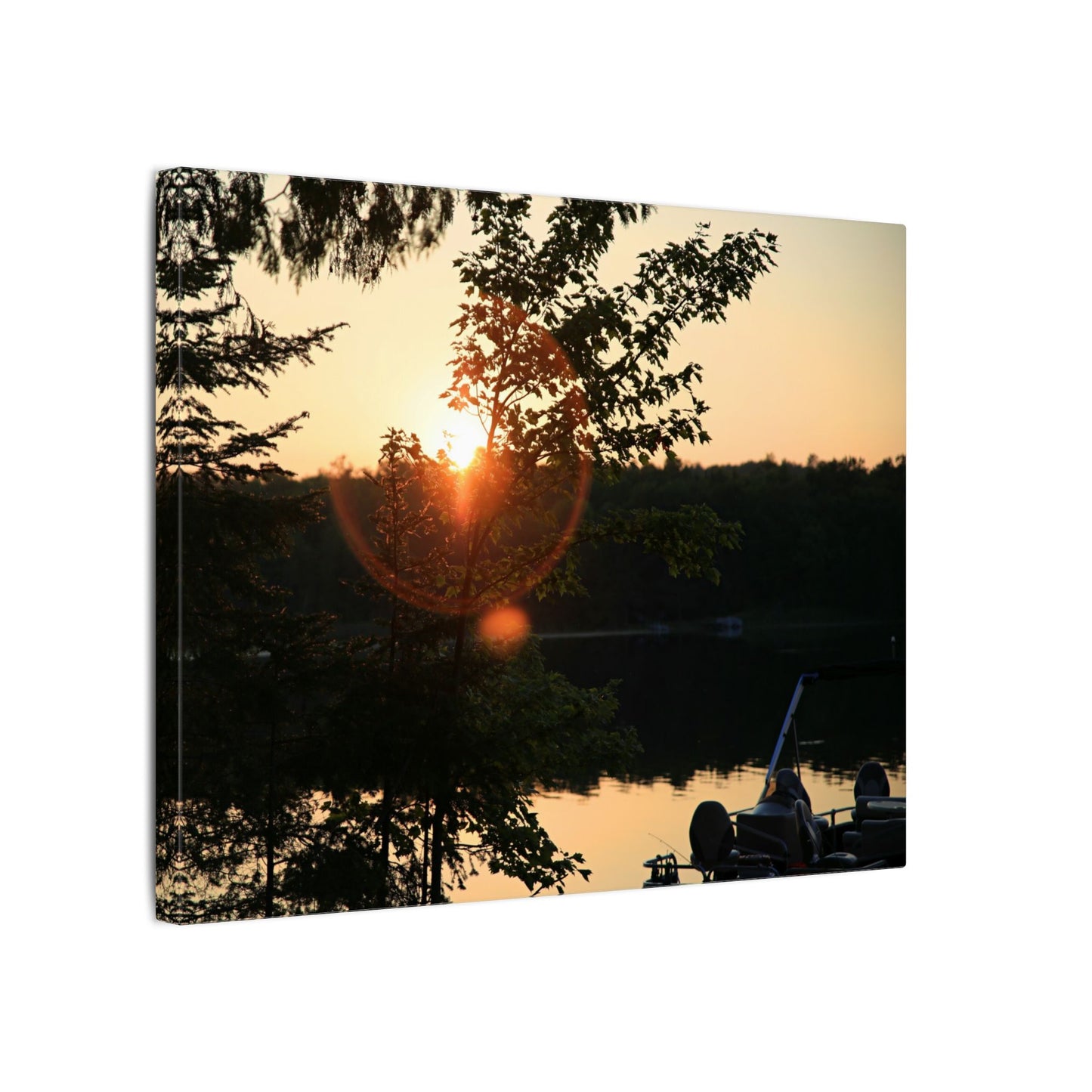 Northwoods Halo Cabin Lake Wall Art Canvas