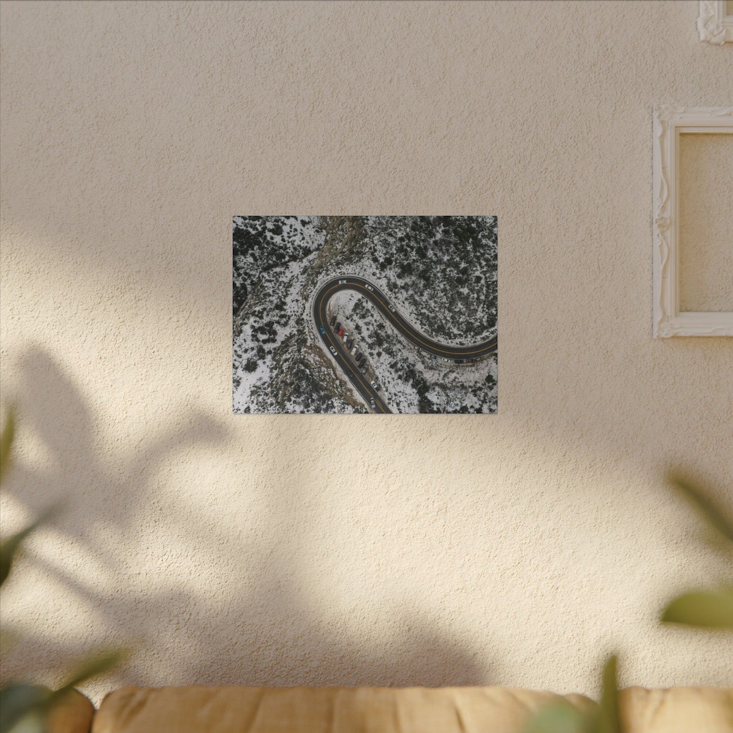 Mountain Winter Road Wall Art Canvas