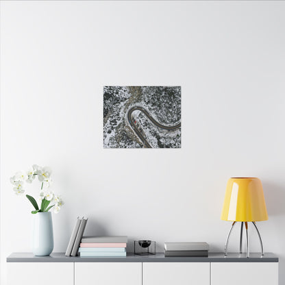 Mountain Winter Road Wall Art Canvas