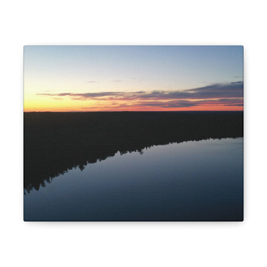 Willow Lake Sunset Custom Wall Art Canvas