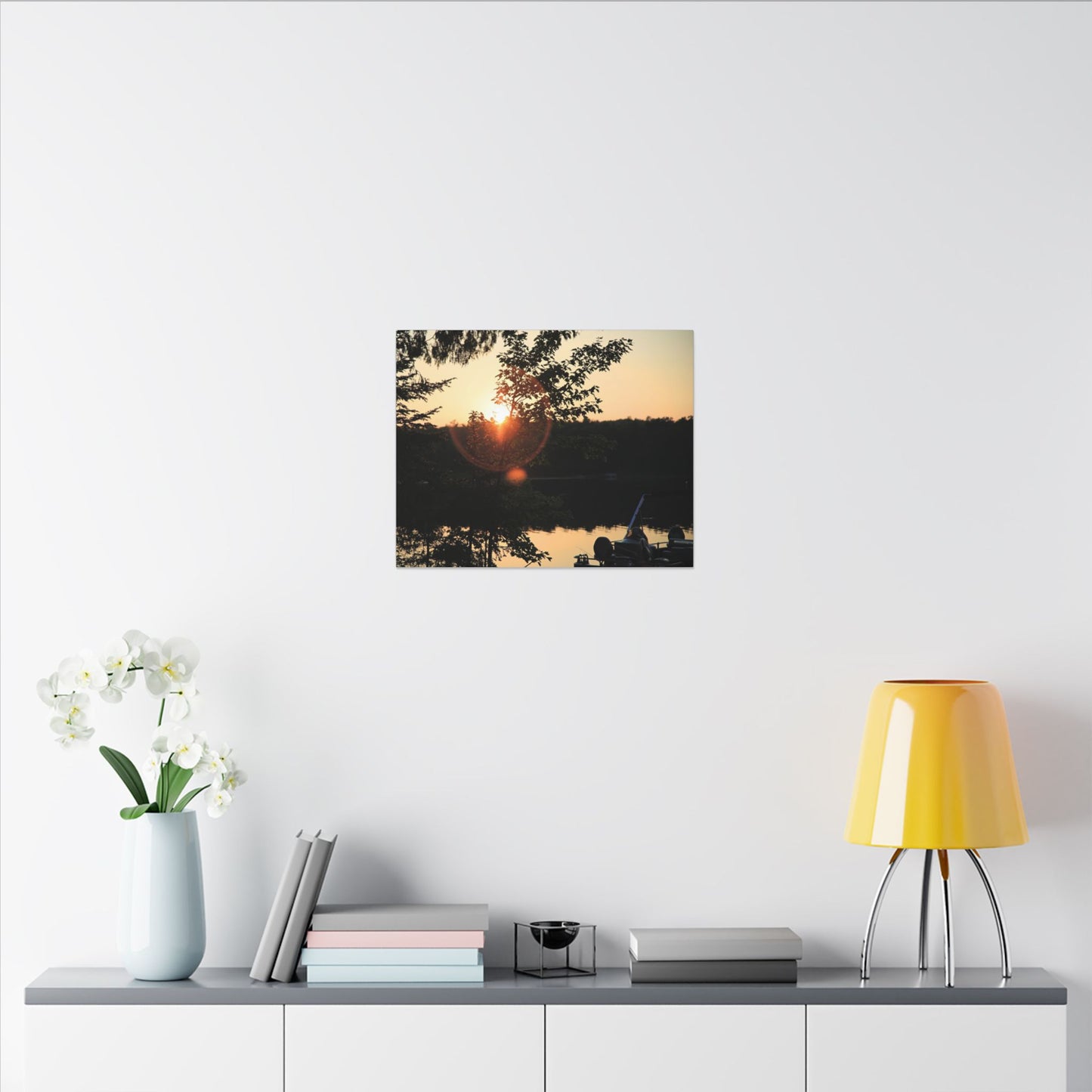 Northwoods Halo Cabin Lake Wall Art Canvas