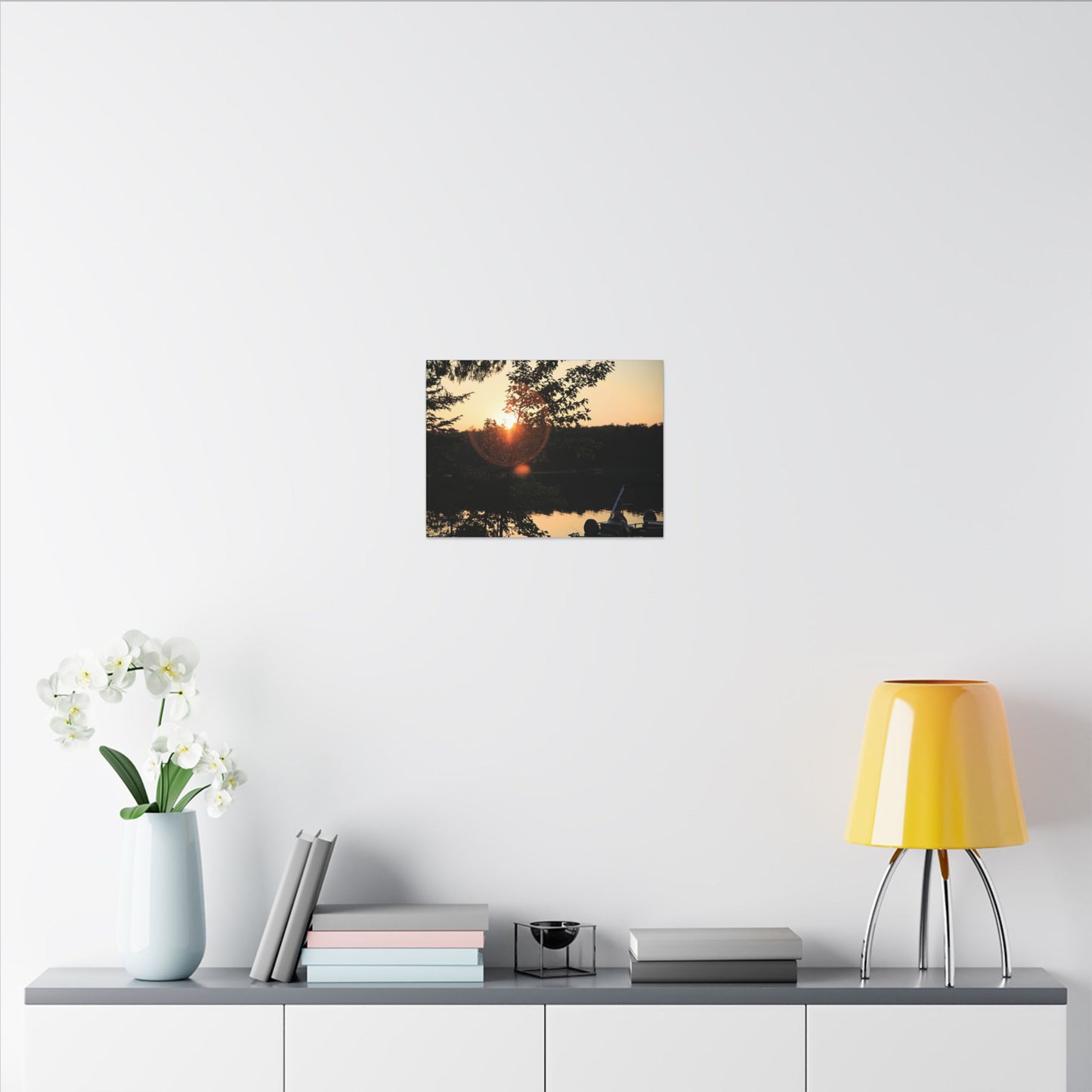 Northwoods Halo Cabin Lake Wall Art Canvas