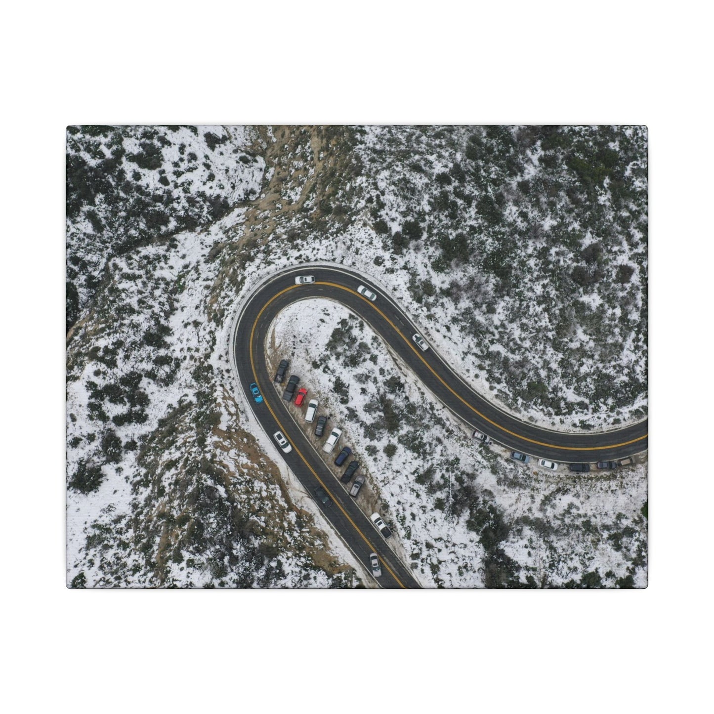 Mountain Winter Road Wall Art Canvas