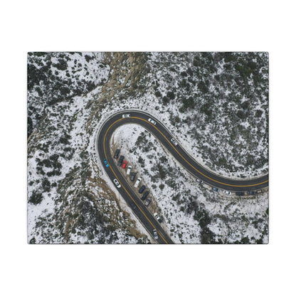 Mountain Winter Road Wall Art Canvas