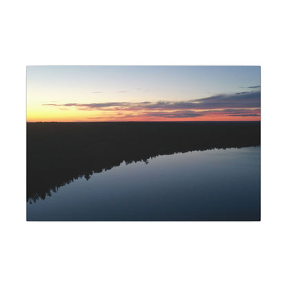 Willow Lake Sunset Ariel Wall Art Canvas