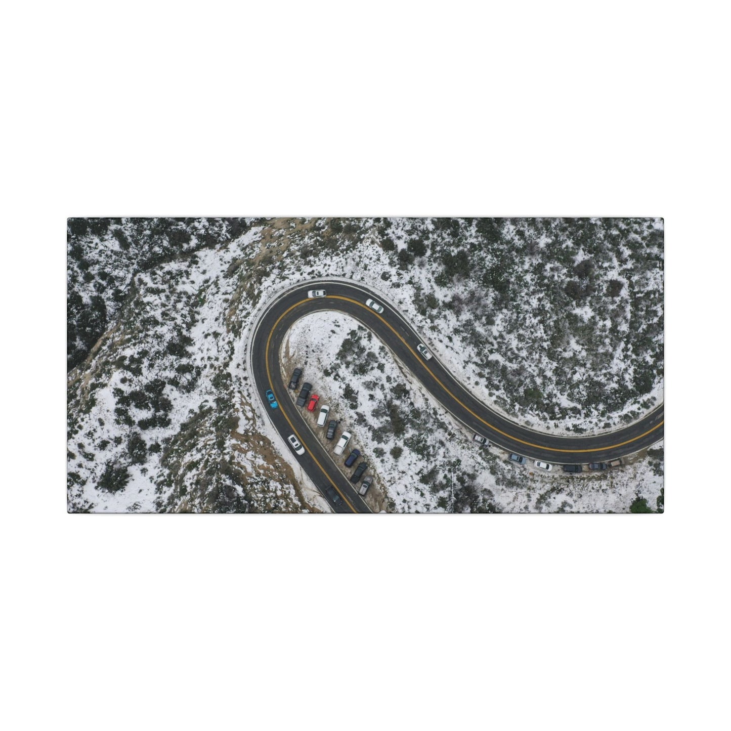 Mountain Winter Road Wall Art Canvas